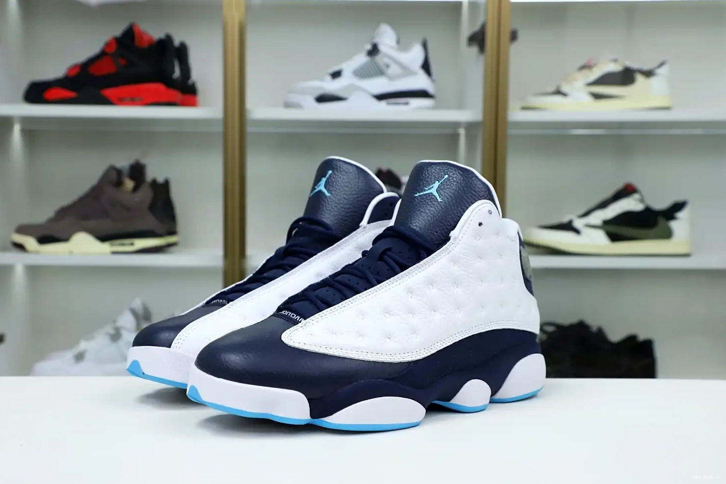 Kimikick BLUE POWDER AIR OBSIDIAN RETRO JORDAN WHITE 13 414571-144 0427